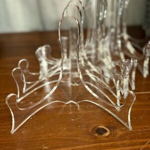 Set of 8 Clear Acrylic Plate Stands from The Container Store